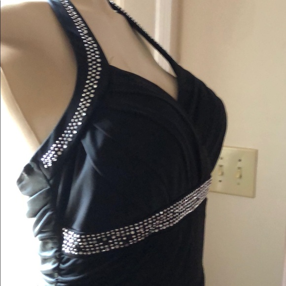 Black studded halter scarf point prom/ formal XL - Picture 4 of 8